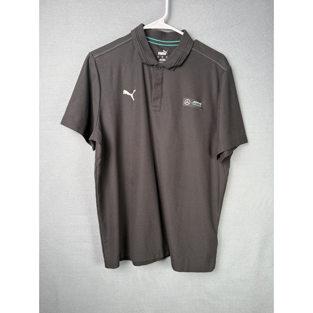 Puma Mens Black AMG Petronas F1 Neon Energy Short Sleeve Polo Shirt L 621154-01